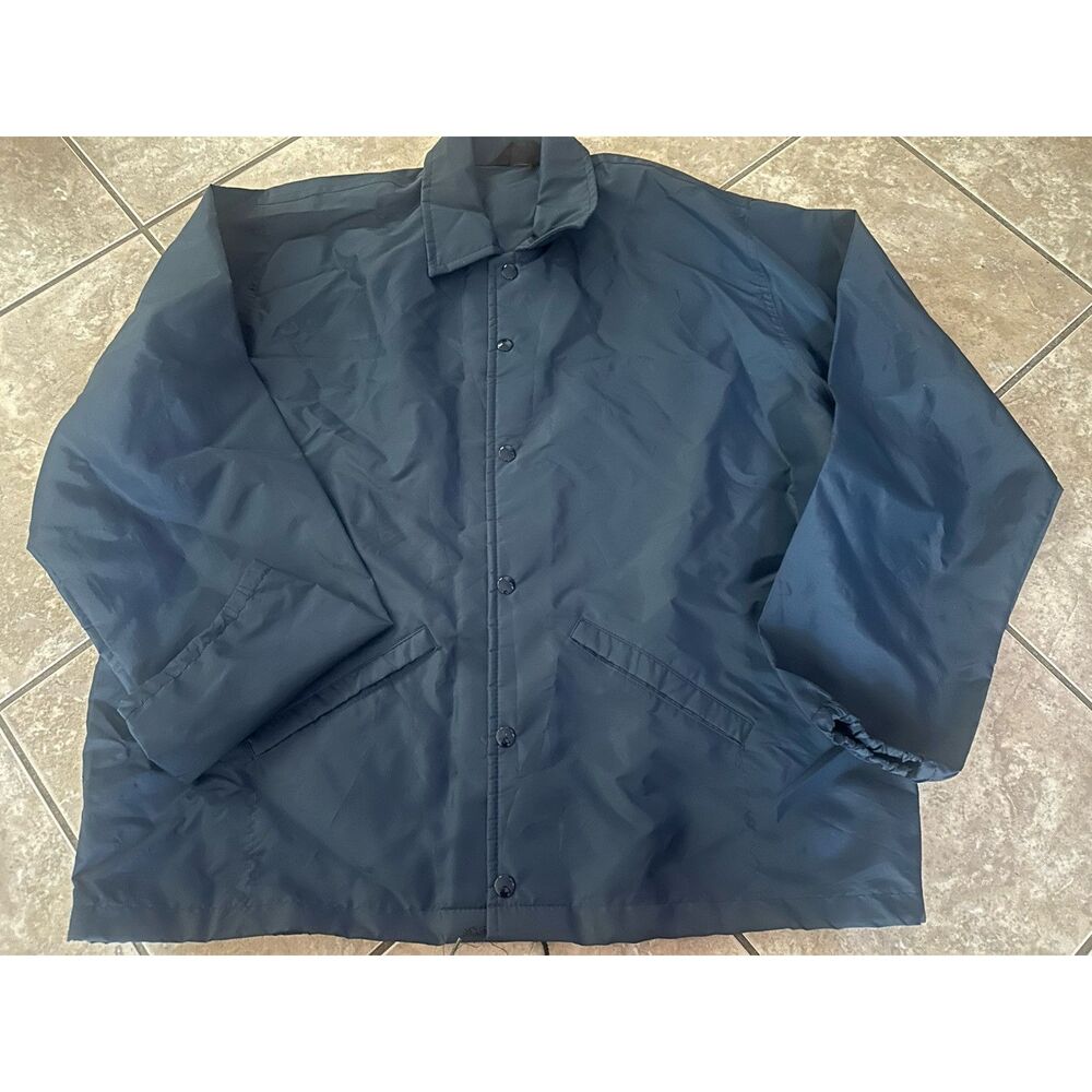 Windless L Vintage Windbreaker Jacket Snap Closure Navy Lightweight
